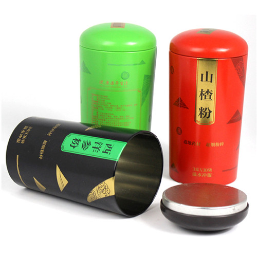 西洋參粉鐵罐；圓形山楂粉包裝罐定制