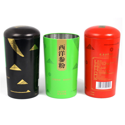 西洋參粉鐵罐；圓形山楂粉包裝罐定制