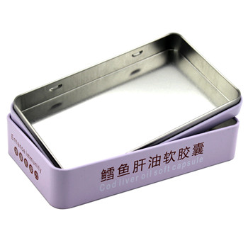 鱈魚(yú)魚(yú)肝油膠囊長(zhǎng)方形鐵盒包裝_醫(yī)藥保健品鐵盒鐵罐定制廠(chǎng)家